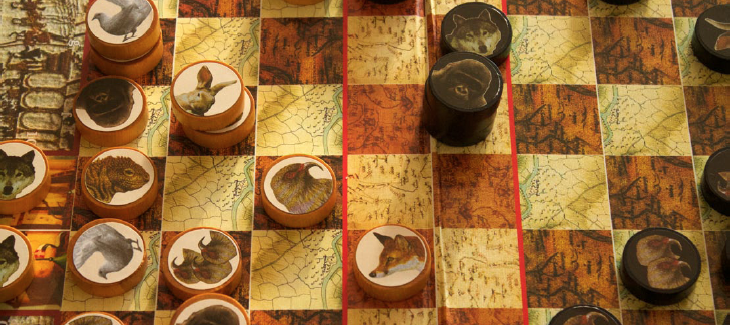 Diplomatic Mission, the sequel to Maze. Instead of capturing by substitution, you merely need to be next to an opponent’s piece, and the game is over.
